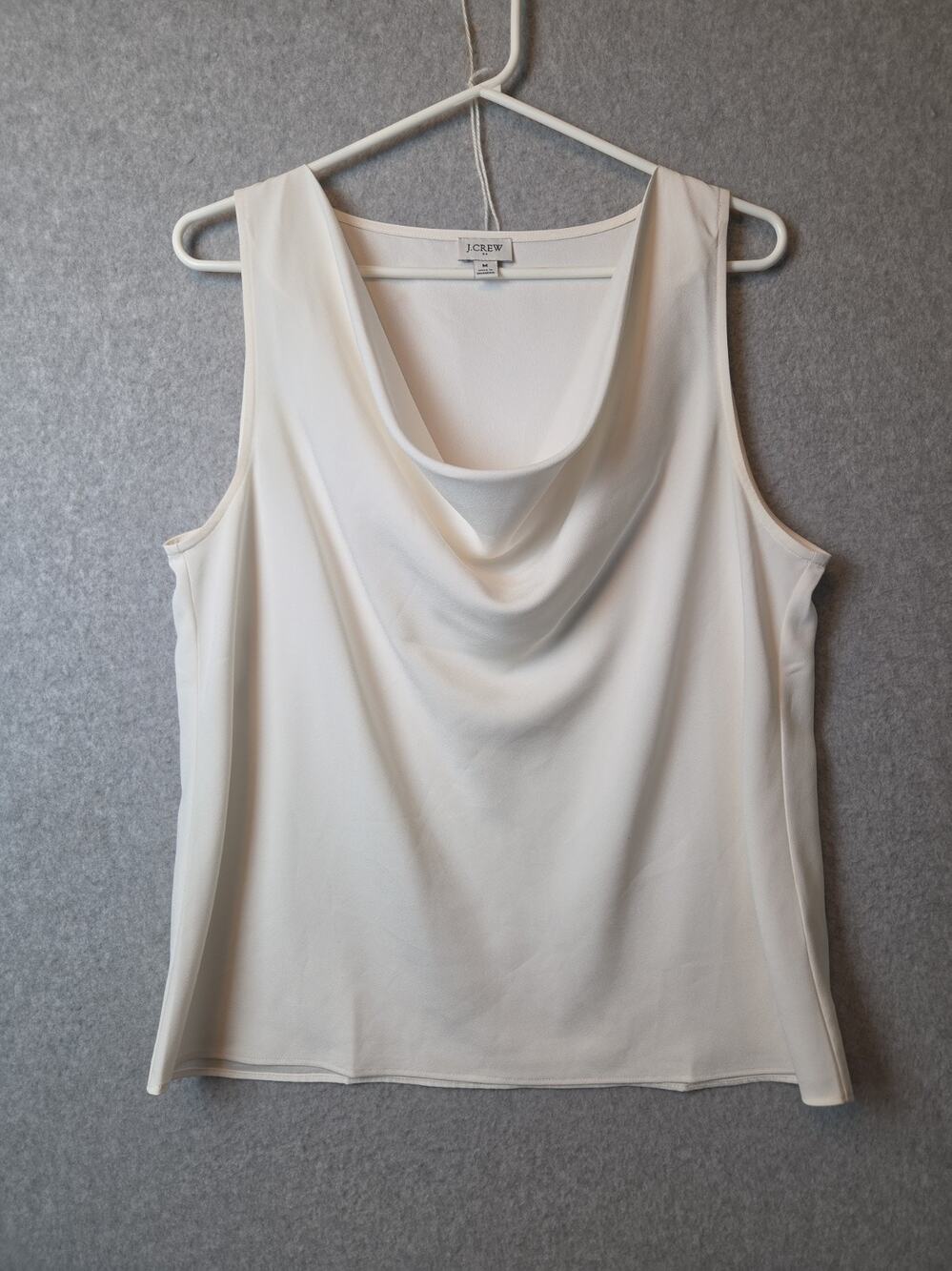 J. CREW Ivory Sleeveless Scoop Cowl Neck Career Blouse Tank Women's Medium